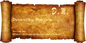 Dvorszky Marica névjegykártya